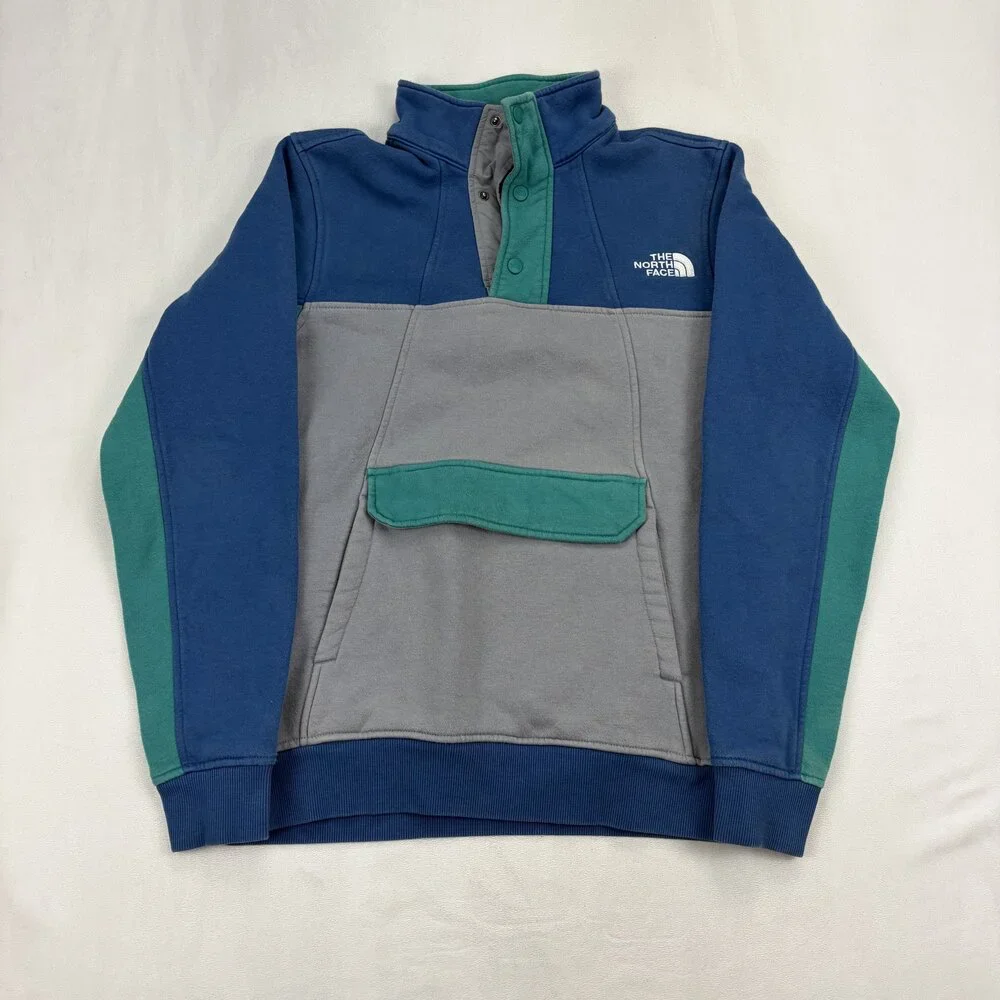 The North Face Men's‎ Colorblock Snap Pullover Sweatshirt Sz S